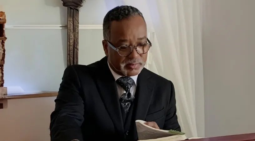 Pastor Davis preaching